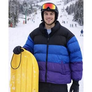 LEGO Men's Colorblock Puffer Ski Jacket Coat Size M